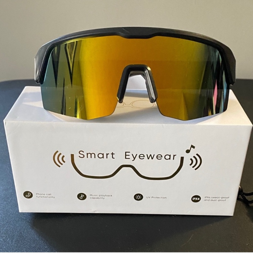 Cycling Smart Bluetooth Black and Gold Sports Sunglasses*
